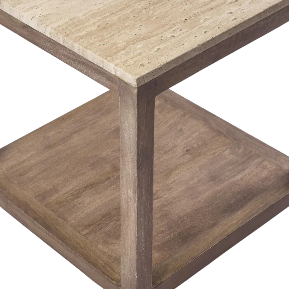 Denver Travertine Side Table