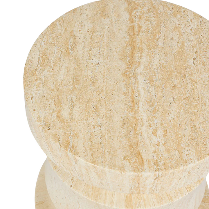 Rook Side Table Travertine Look