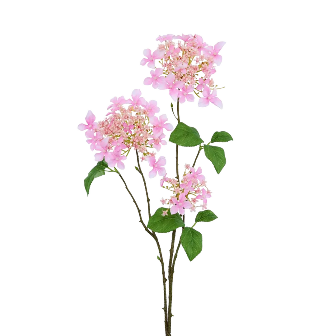 Lace cap Hydrangea Spray 70cm Pink