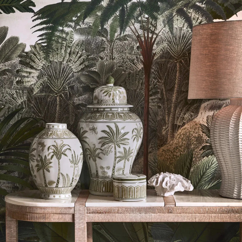 Amara Plantation Temple Jar Palm Green