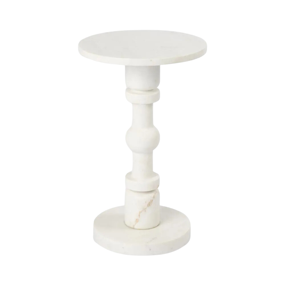 Athens Marble Occasional Table White