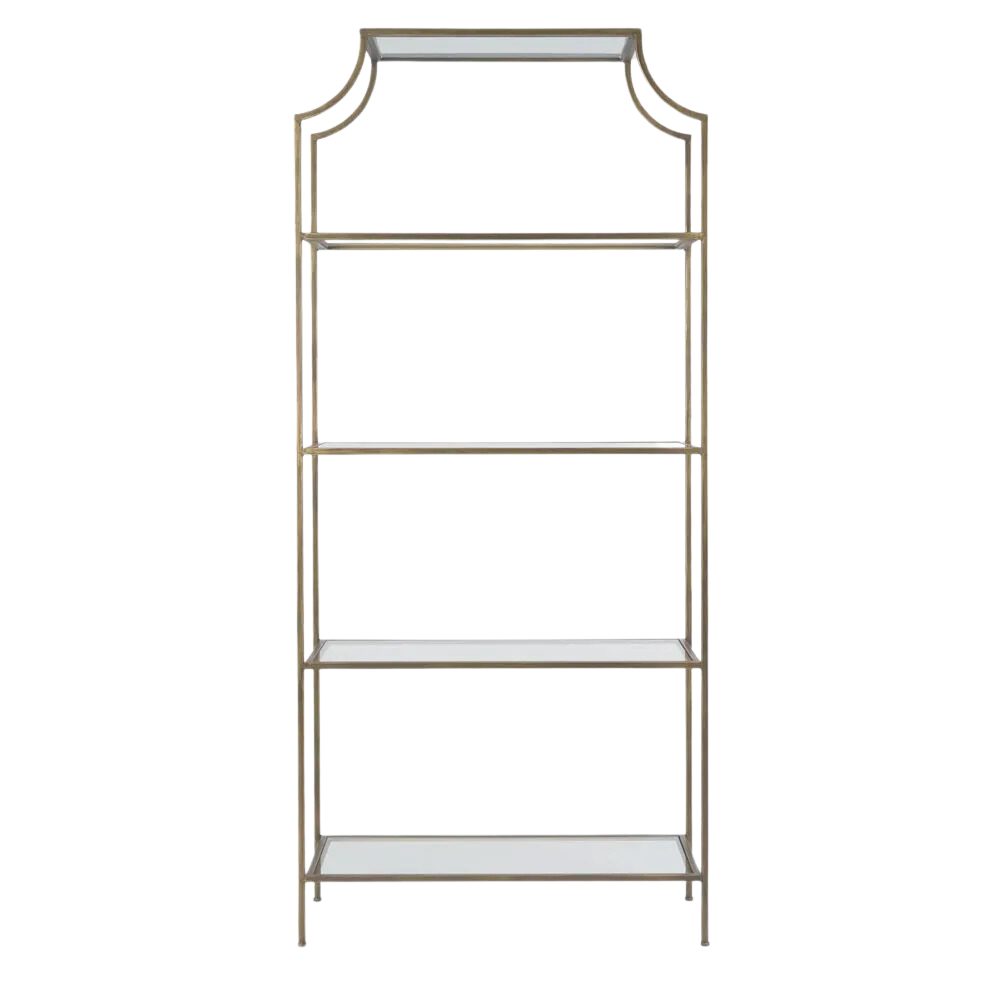 Palladium Brass Iron & Glass Shelves