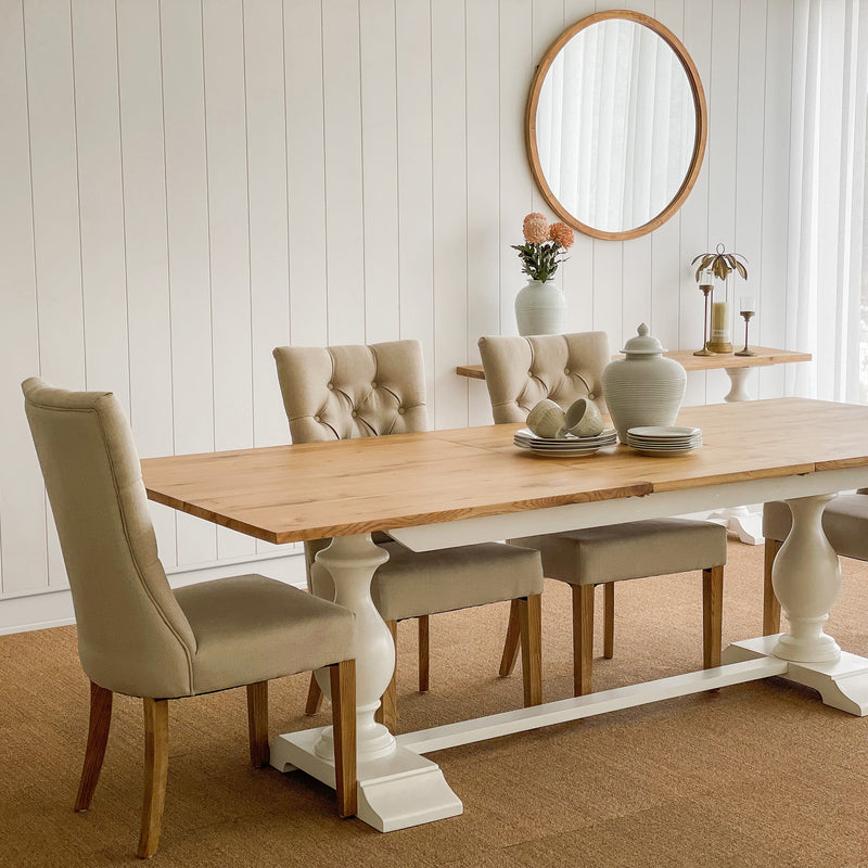 South Hamptons Extendable Dining Table Natural White