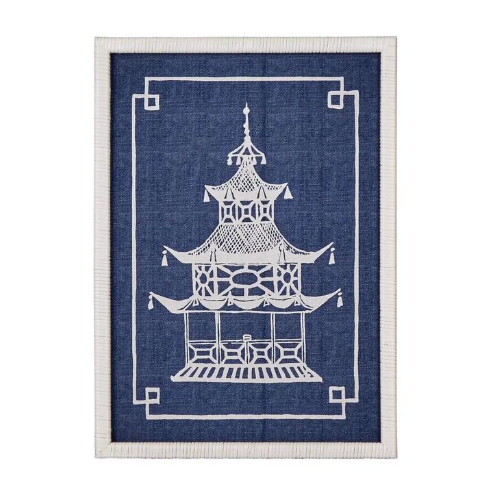 Pagoda Blue and White Wall Art B