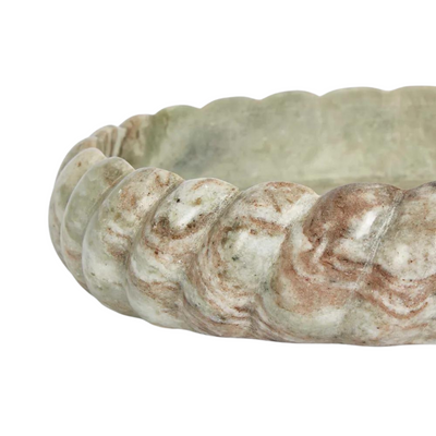 Twist Marble Bowl Beige & White Large