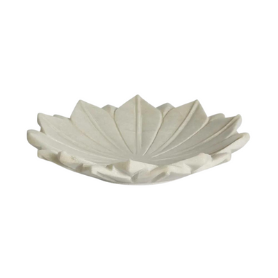 Perin Marble Flower Bowl Medium White
