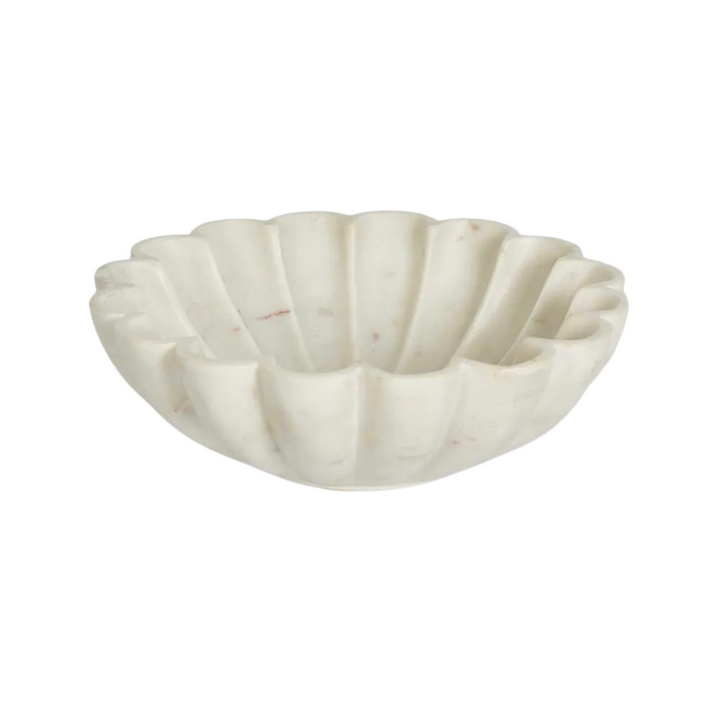 Flora Marble Bowl White Large