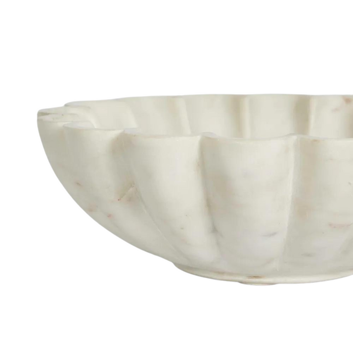 Flora Marble Bowl White Large