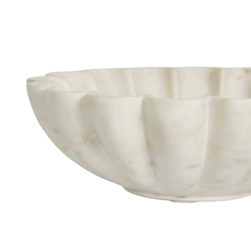 Flora Marble Bowl White Medium