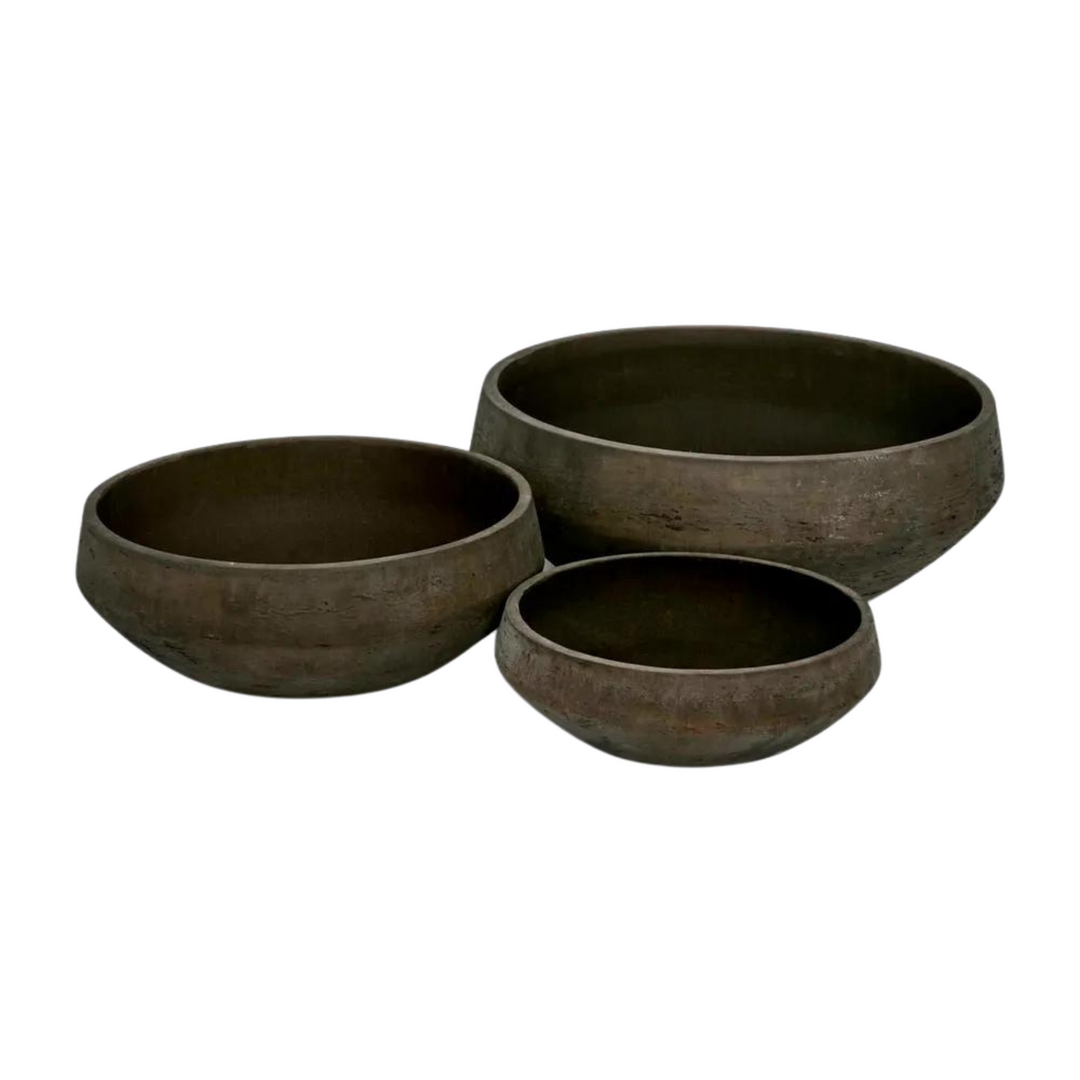 Landis Planter Bowl Set 3 Earth Brown