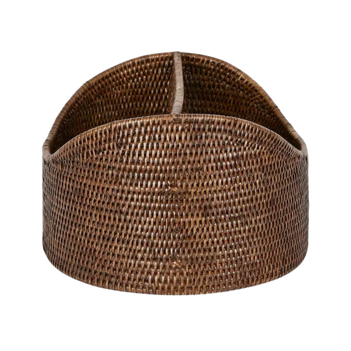 Paume Rattan Magazine Holder Antique Brown