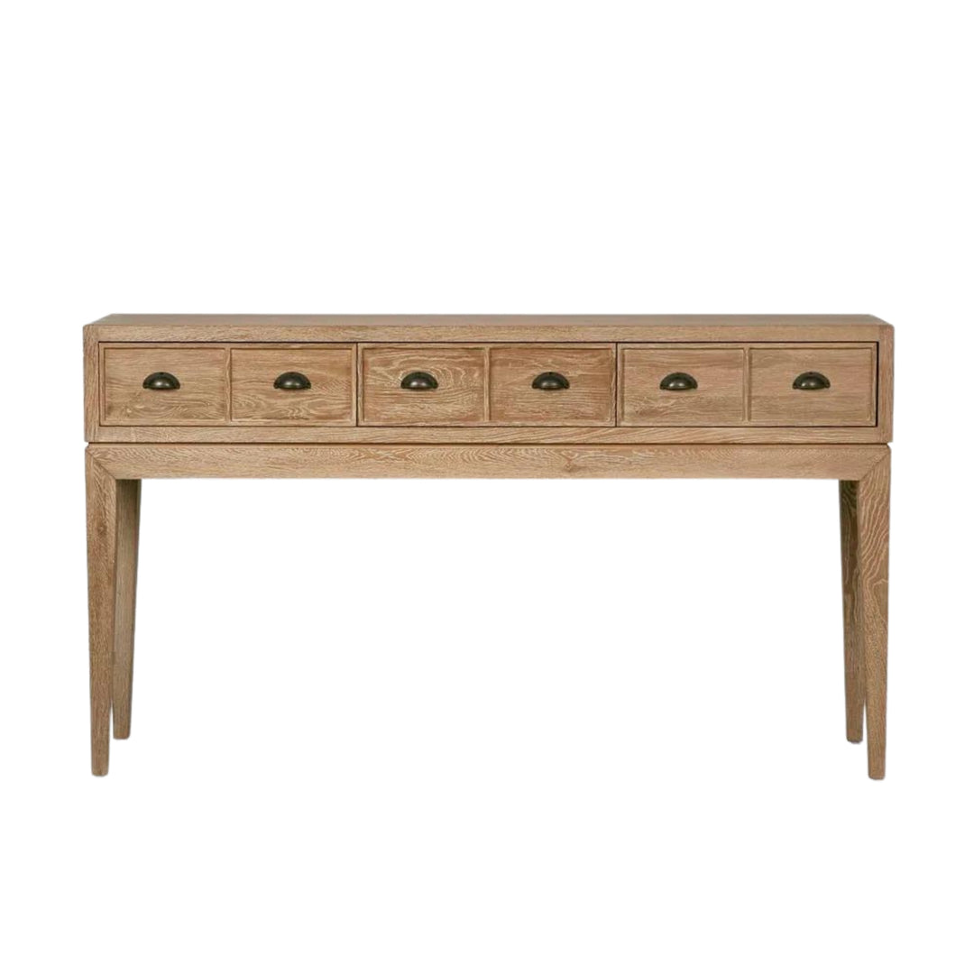 Columbus Oak 6 Drawer Hall Table