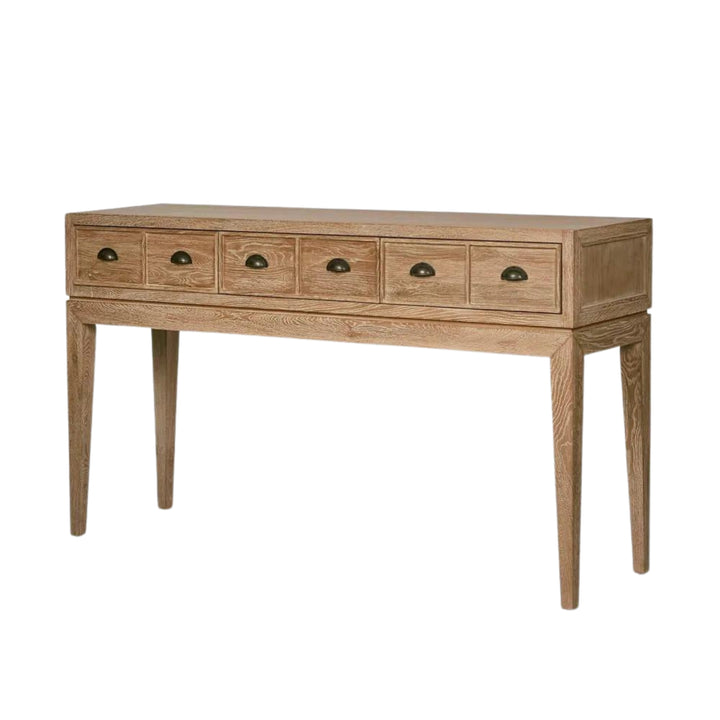 Columbus Oak 6 Drawer Hall Table