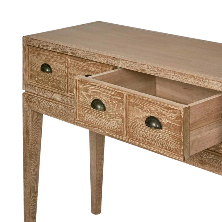 Columbus Oak 6 Drawer Hall Table