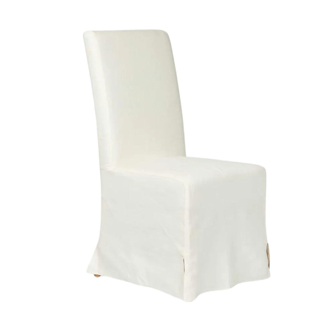 Ville Dining Chair Slip Cover Linen White