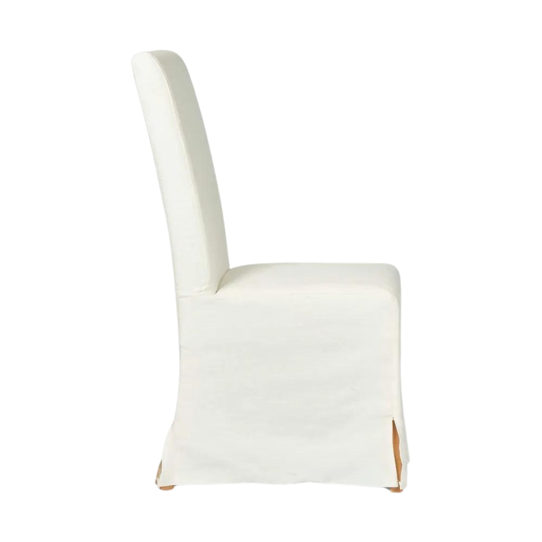 Ville Dining Chair Slip Cover Linen White