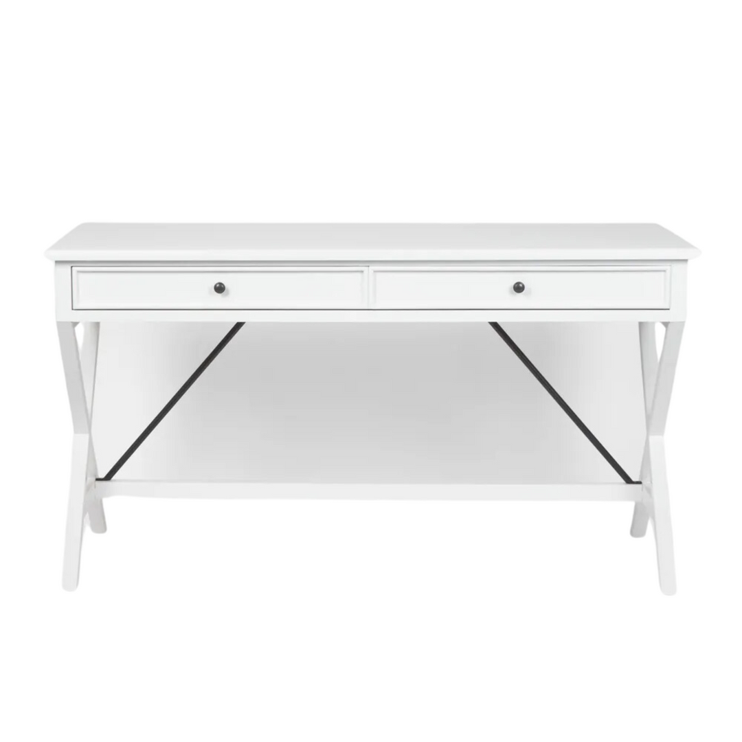 Amos Oak Desk White