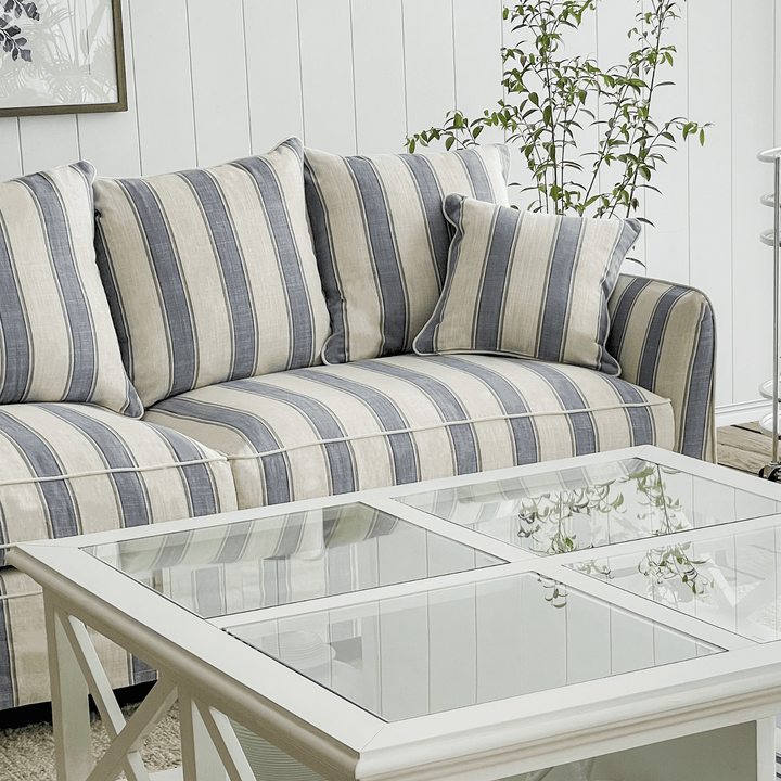 Noosa Hamptons 2 Seat Sofa Sky Stripe