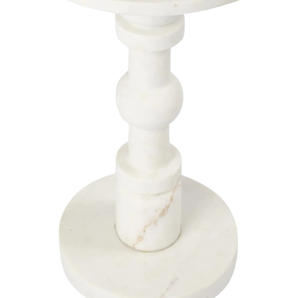 Athens Marble Occasional Table White