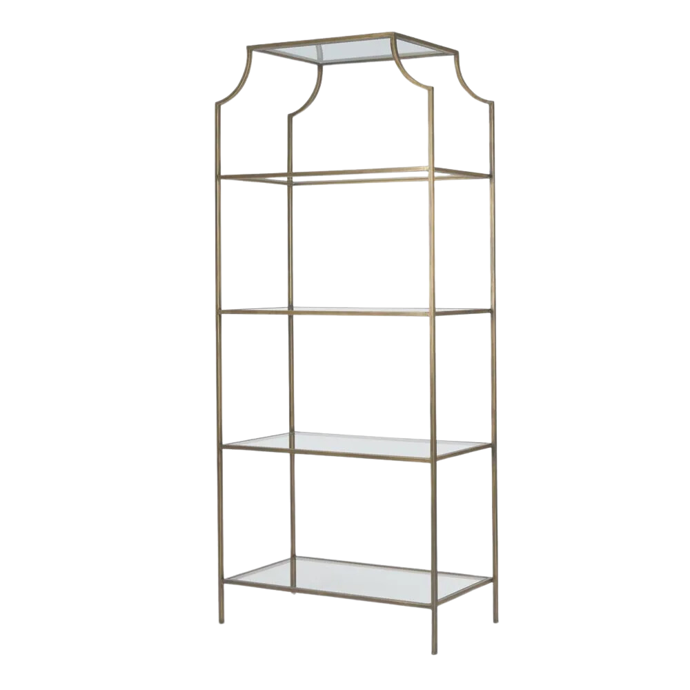 Palladium Brass Iron & Glass Shelves