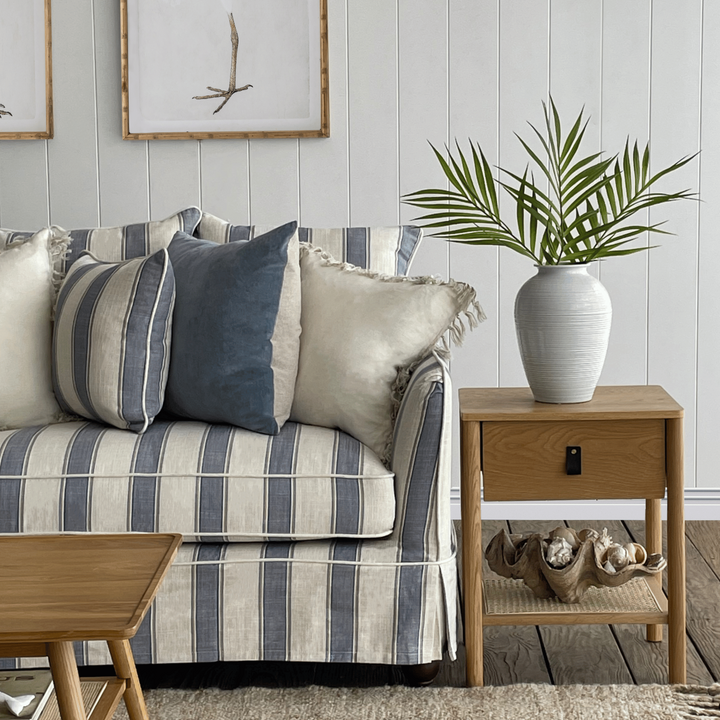 Noosa Hamptons 2 Seat Sofa Sky Stripe