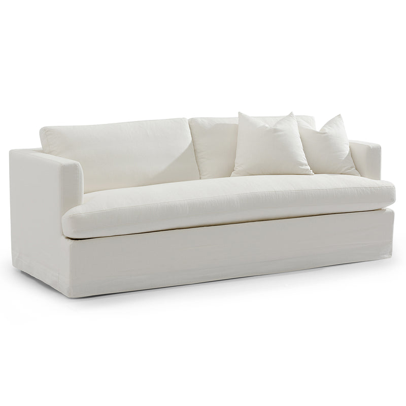Merrick 3 Seater Slip Cover Sofa - White Linen colour