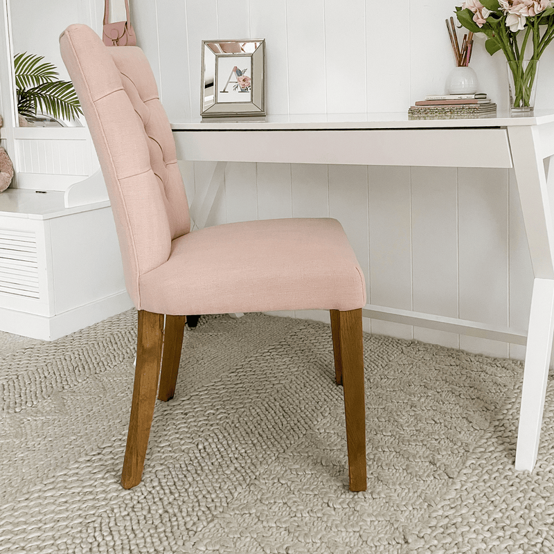 Greenwich Linen Dining Chair Blush  *Limited Edition