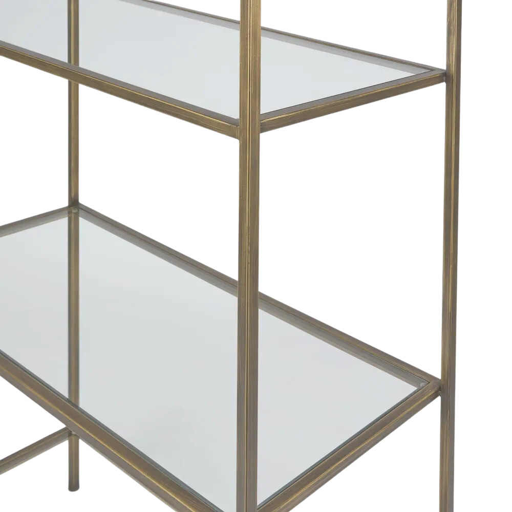 Palladium Brass Iron & Glass Shelves