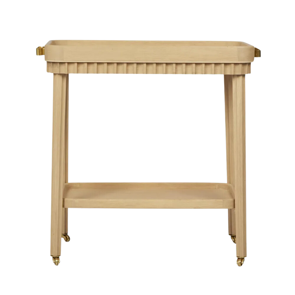 Royce Fluted Oak Bar Cart Natural