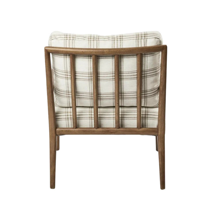 The Douglas Upholstered & Timber Armchair Plaid