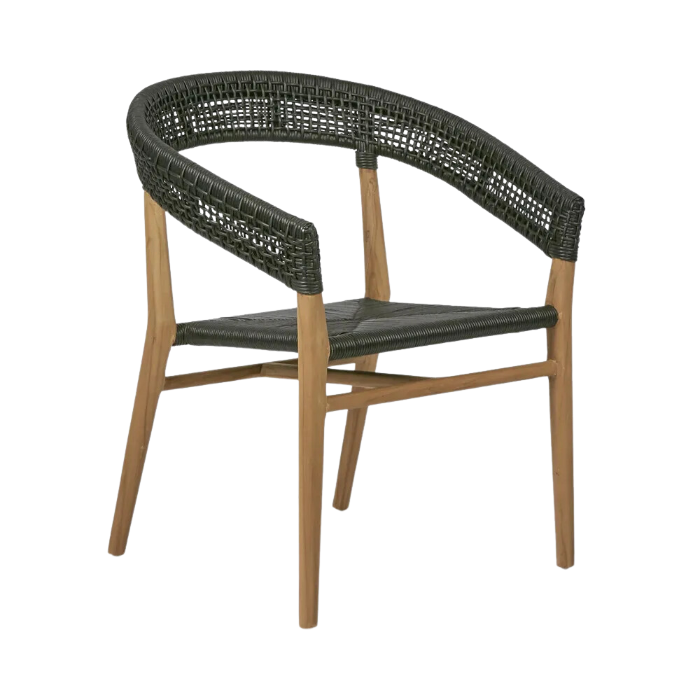 Cove Teak & Synthetic Dining Chair Black -Outdoor