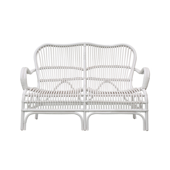 Seville Rattan Two Seater White -Outdoor Undercover