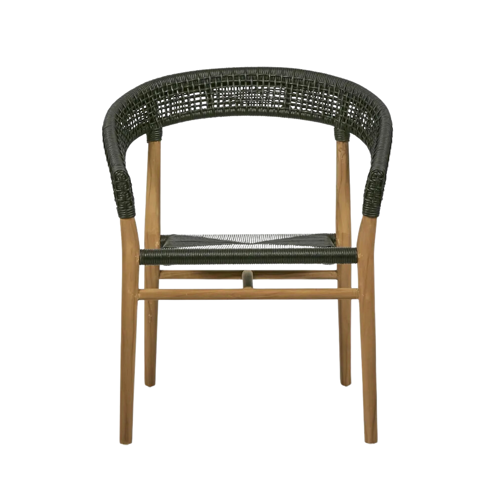 Cove Teak & Synthetic Dining Chair Black -Outdoor