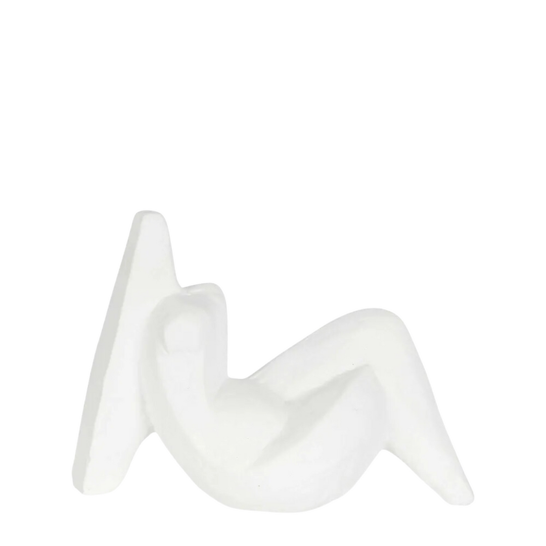 Henry Polyresin Reclining Statue White