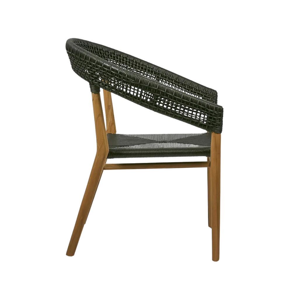 Cove Teak & Synthetic Dining Chair Black Outdoor