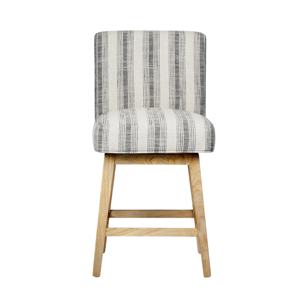 Cape Swivel Counter Stool Charcoal/White Stripe