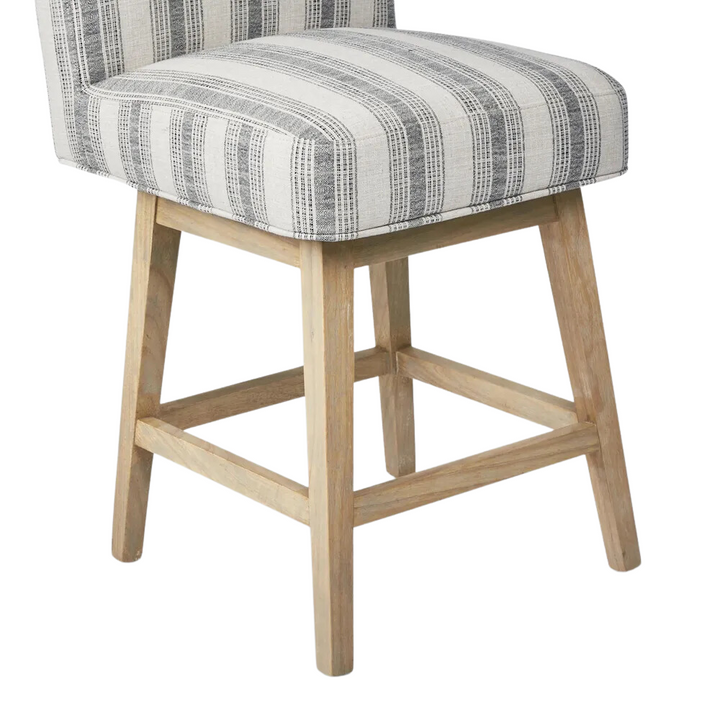 Cape Swivel Counter Stool Charcoal/White Stripe