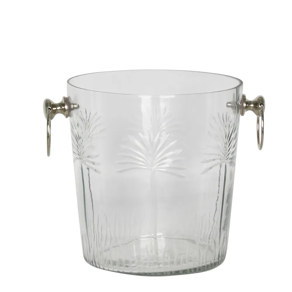 Palm Glass Ice Bucket Large