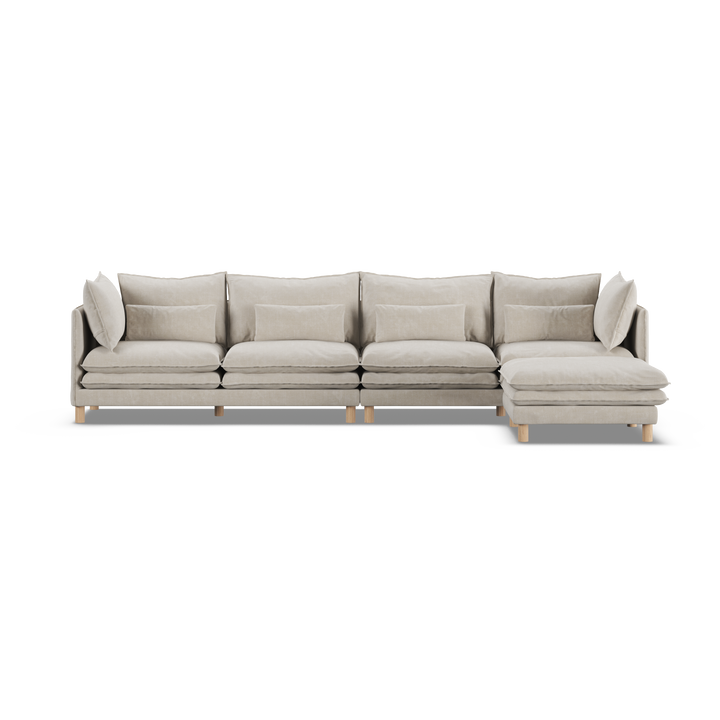 Aura 4 Seater with Chaise Natural