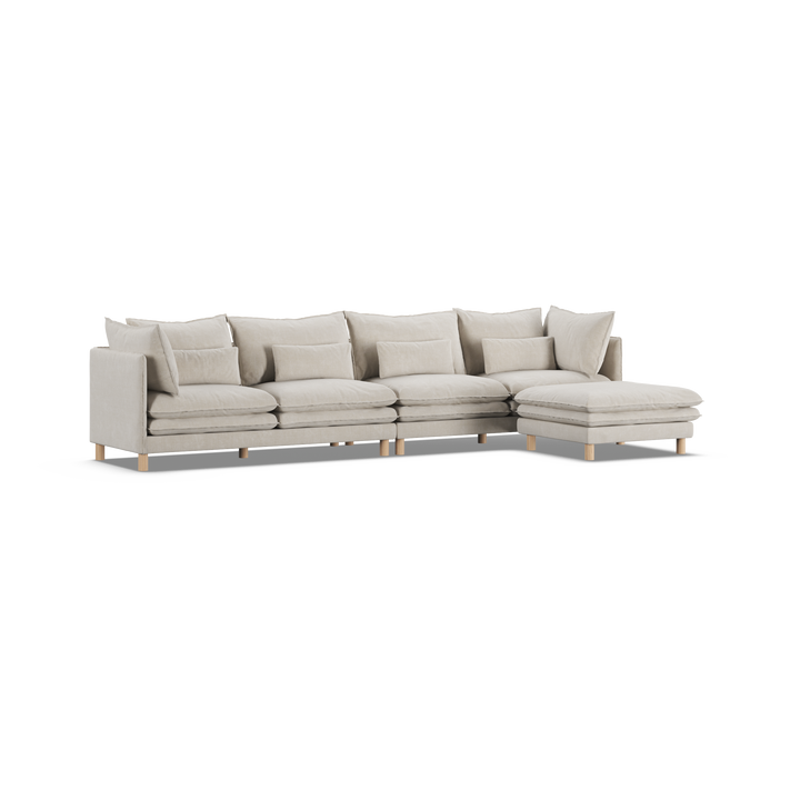 Aura 4 Seater with Chaise Natural