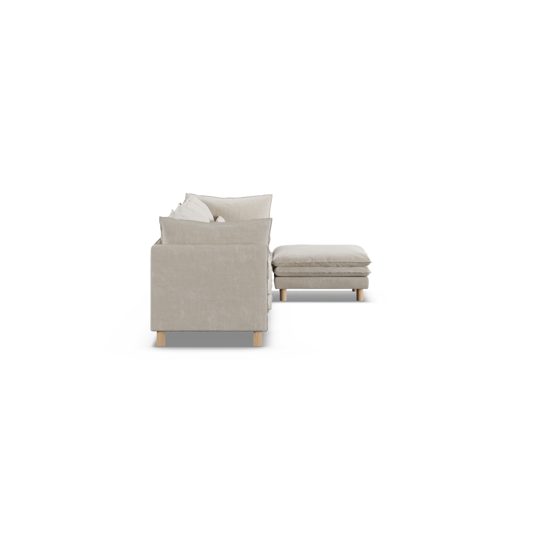 Aura 4 Seater with Chaise Natural