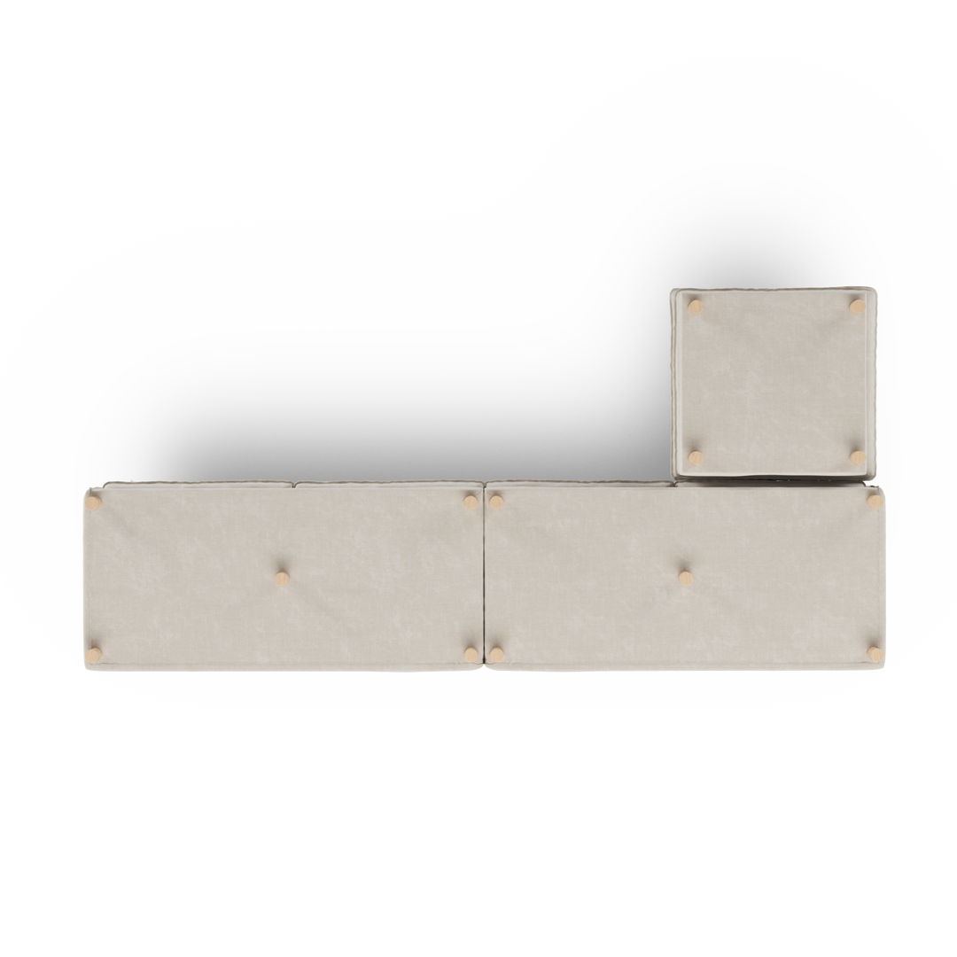 Aura 4 Seater with Chaise Natural