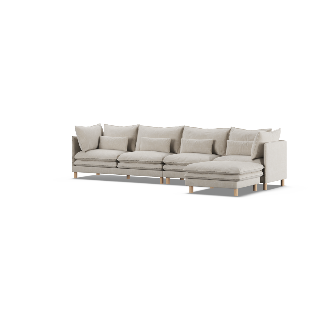 Aura 4 Seater with Chaise Natural