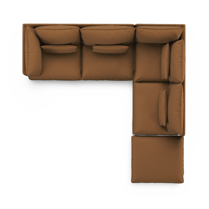 Aura 5 Seater Modular with Chaise Brown