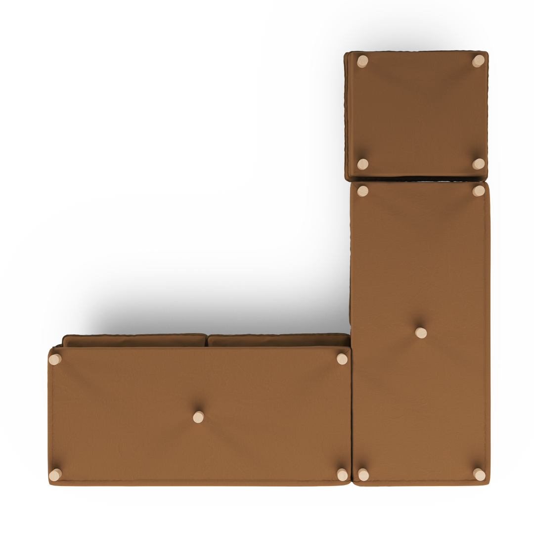 Aura 5 Seater Modular with Chaise Brown