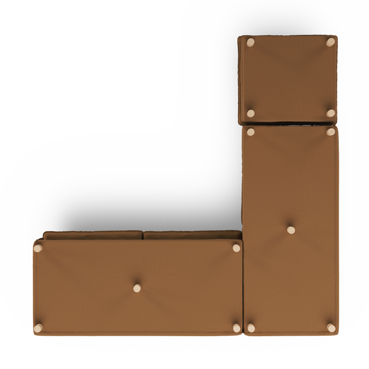 Aura 5 Seater Modular with Chaise Brown