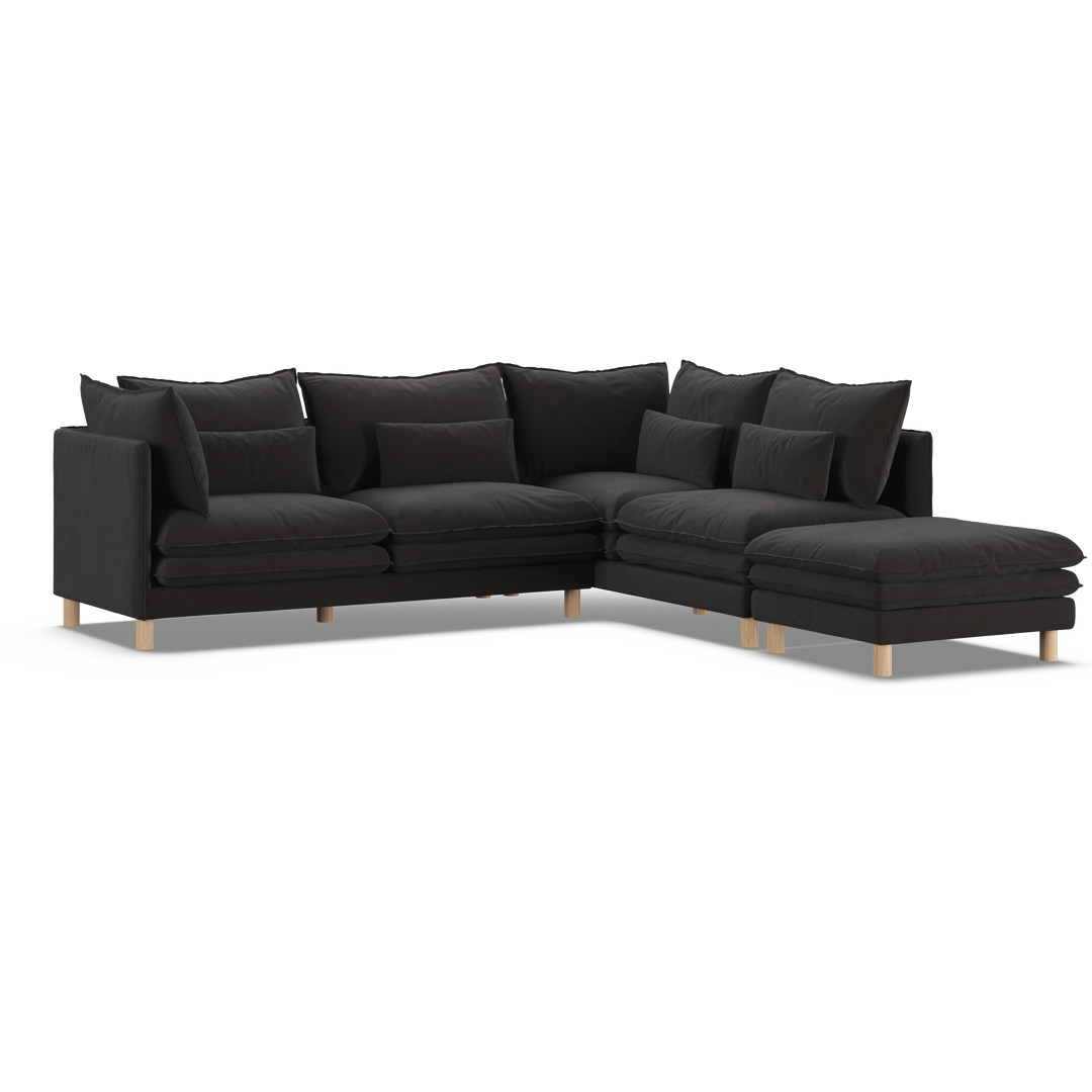 Aura 5 Seater Modular with Chaise Charcoal