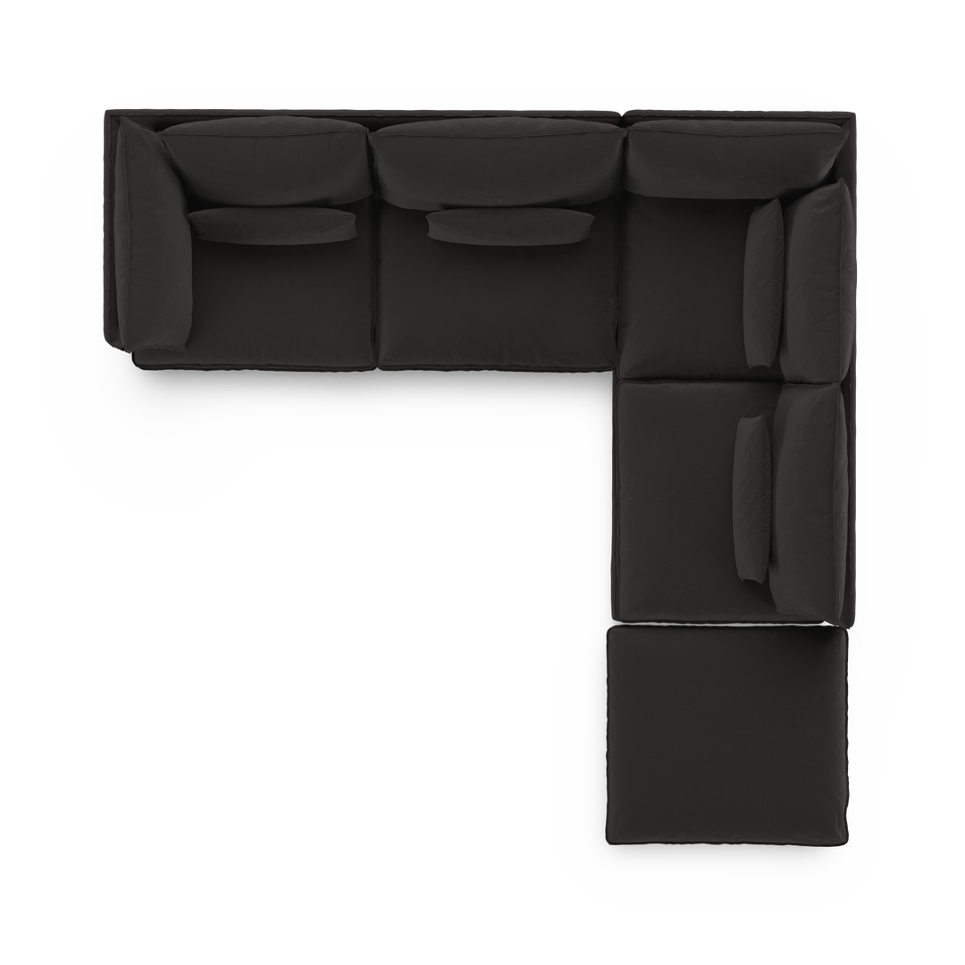 Aura 5 Seater Modular with Chaise Charcoal