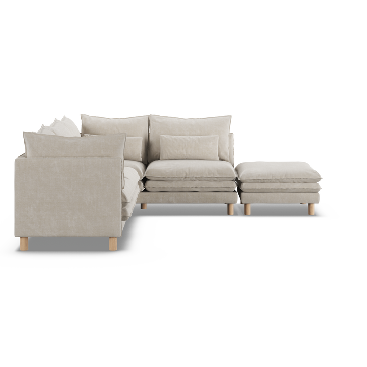 Aura 5 Seater Modular with Chaise Natural