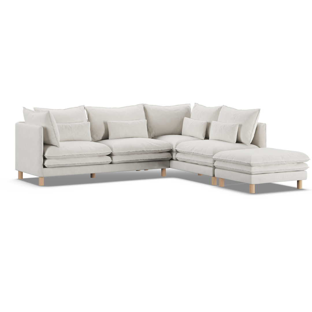 Aura 5 Seater Modular with Chaise White